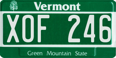 VT license plate XOF246