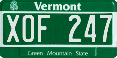 VT license plate XOF247