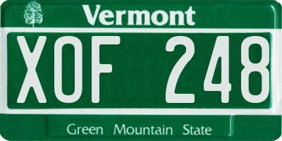 VT license plate XOF248