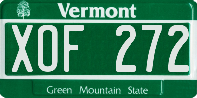 VT license plate XOF272