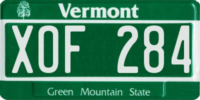 VT license plate XOF284