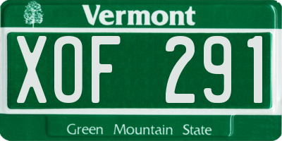 VT license plate XOF291