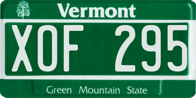VT license plate XOF295