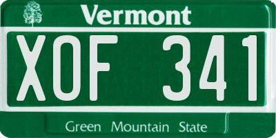 VT license plate XOF341