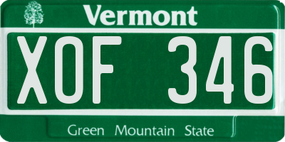 VT license plate XOF346