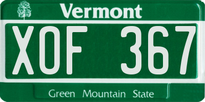 VT license plate XOF367