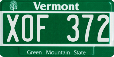 VT license plate XOF372