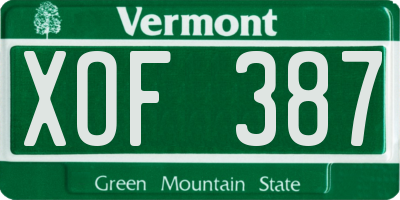 VT license plate XOF387