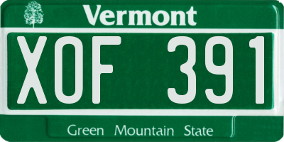 VT license plate XOF391