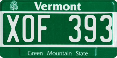 VT license plate XOF393