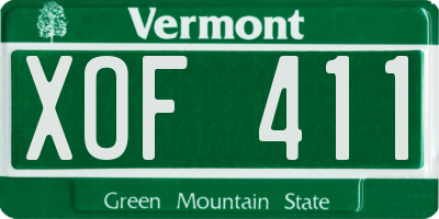 VT license plate XOF411