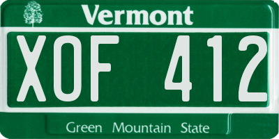 VT license plate XOF412