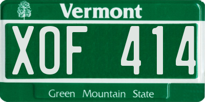 VT license plate XOF414