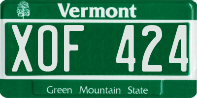 VT license plate XOF424