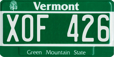 VT license plate XOF426