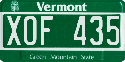 VT license plate XOF435