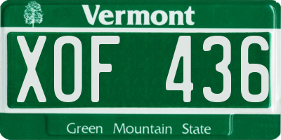 VT license plate XOF436