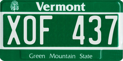 VT license plate XOF437