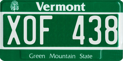 VT license plate XOF438