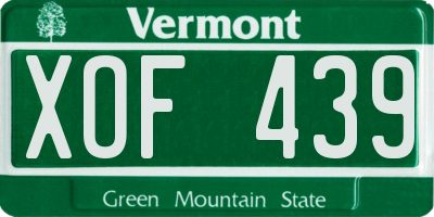 VT license plate XOF439