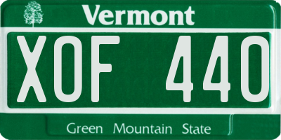 VT license plate XOF440