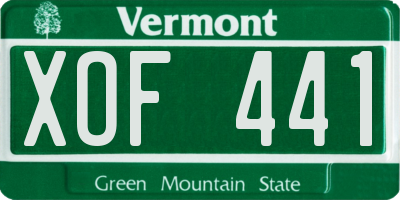VT license plate XOF441