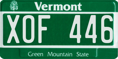 VT license plate XOF446