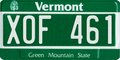 VT license plate XOF461