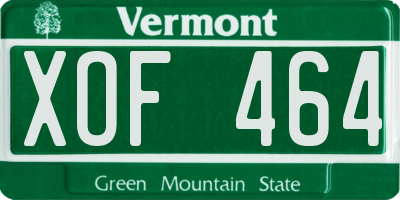 VT license plate XOF464