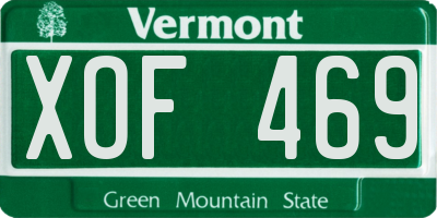 VT license plate XOF469