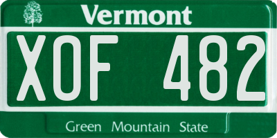 VT license plate XOF482