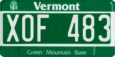 VT license plate XOF483