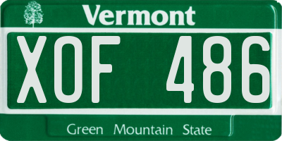 VT license plate XOF486