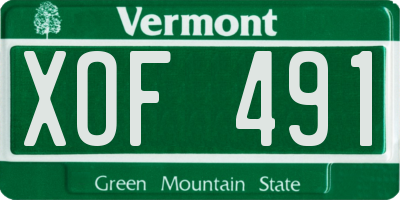 VT license plate XOF491