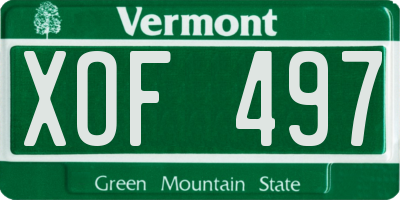 VT license plate XOF497