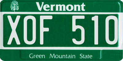 VT license plate XOF510
