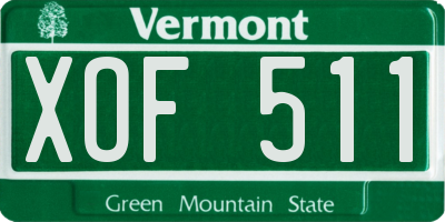 VT license plate XOF511