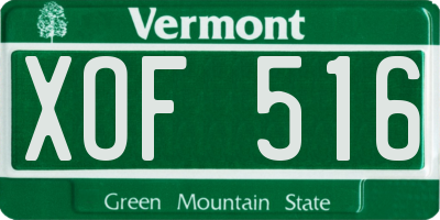 VT license plate XOF516