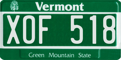 VT license plate XOF518