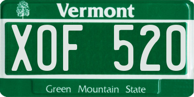 VT license plate XOF520