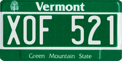 VT license plate XOF521