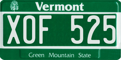 VT license plate XOF525