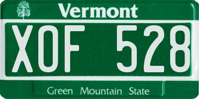 VT license plate XOF528
