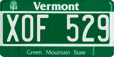 VT license plate XOF529