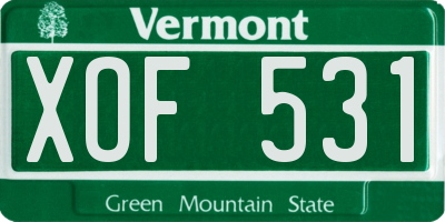 VT license plate XOF531