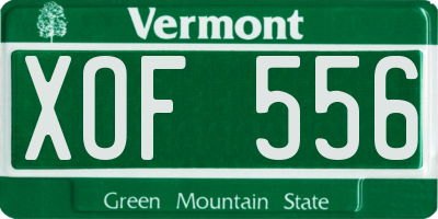 VT license plate XOF556