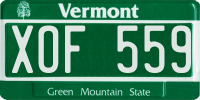 VT license plate XOF559