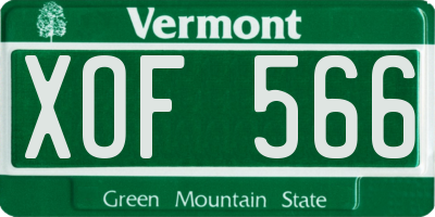 VT license plate XOF566
