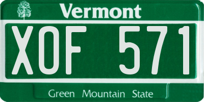 VT license plate XOF571