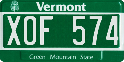 VT license plate XOF574